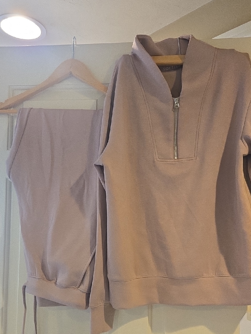 Dream Tech 1/4 Zipper Coco  Softies Quarter-Zip Pullover Set Draw String Pants